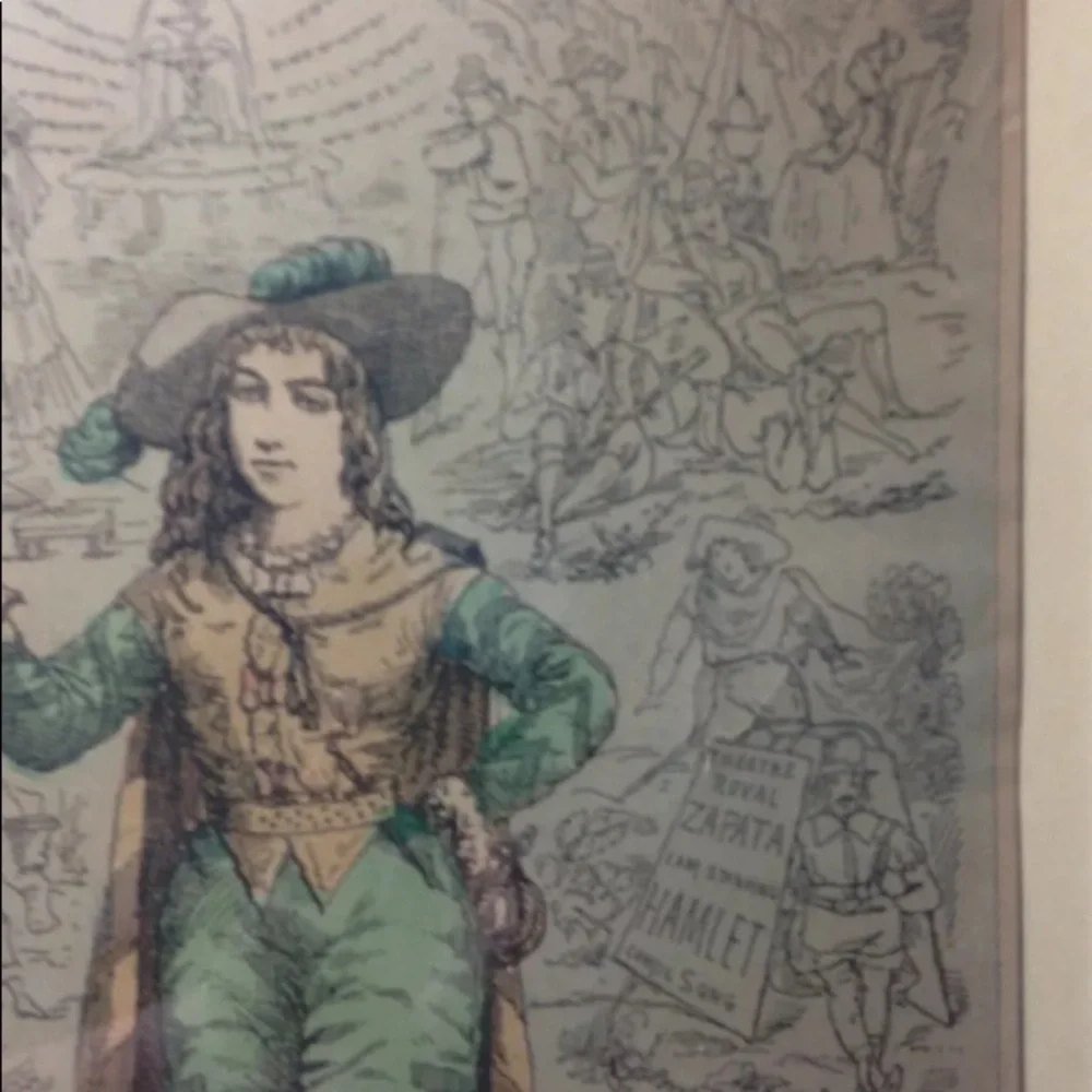 VTG Framed Print Mrs.‎ Howard Paul  Actress 1871